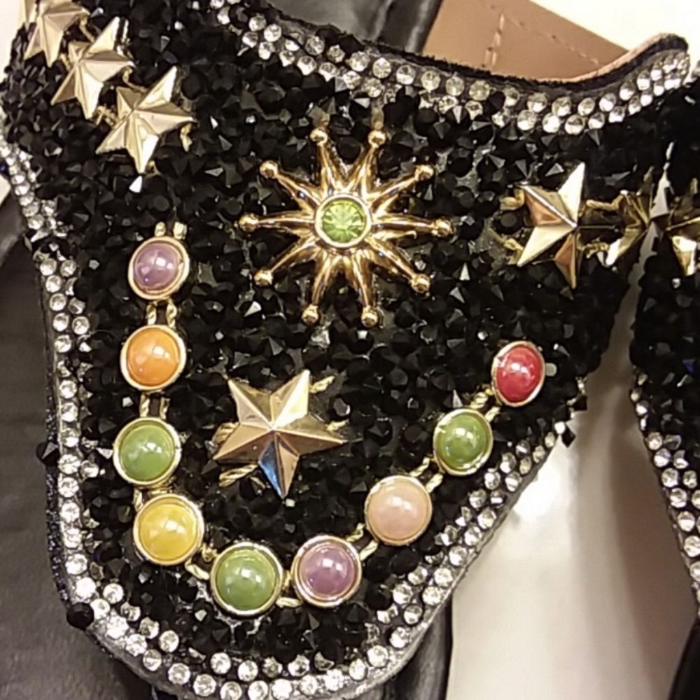 NWT LILIANA Rhinestone and Beaded Sandal